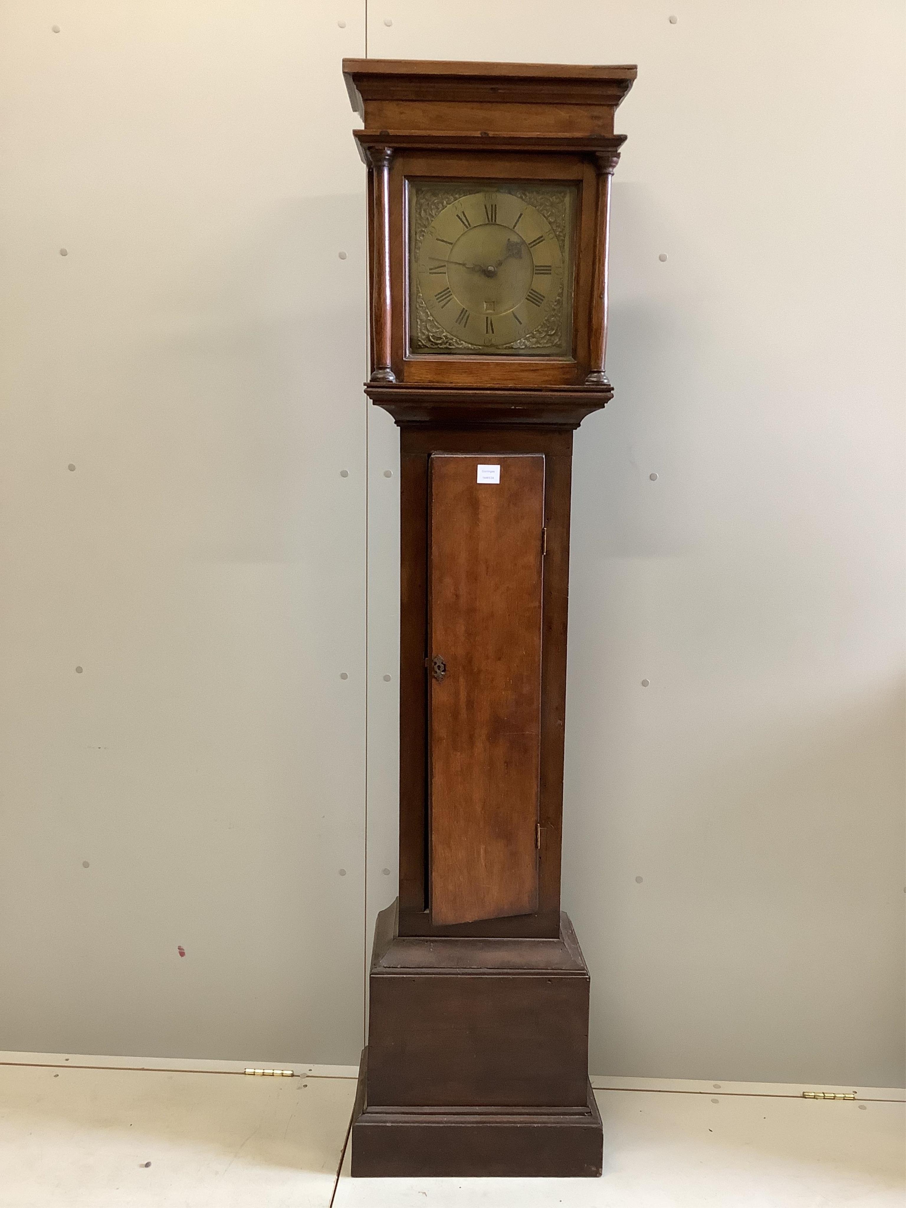 An early 19th century oak thirty hour longcase clock marked Joseph Eayre, St Neot’s, height 199cm. Condition - fair